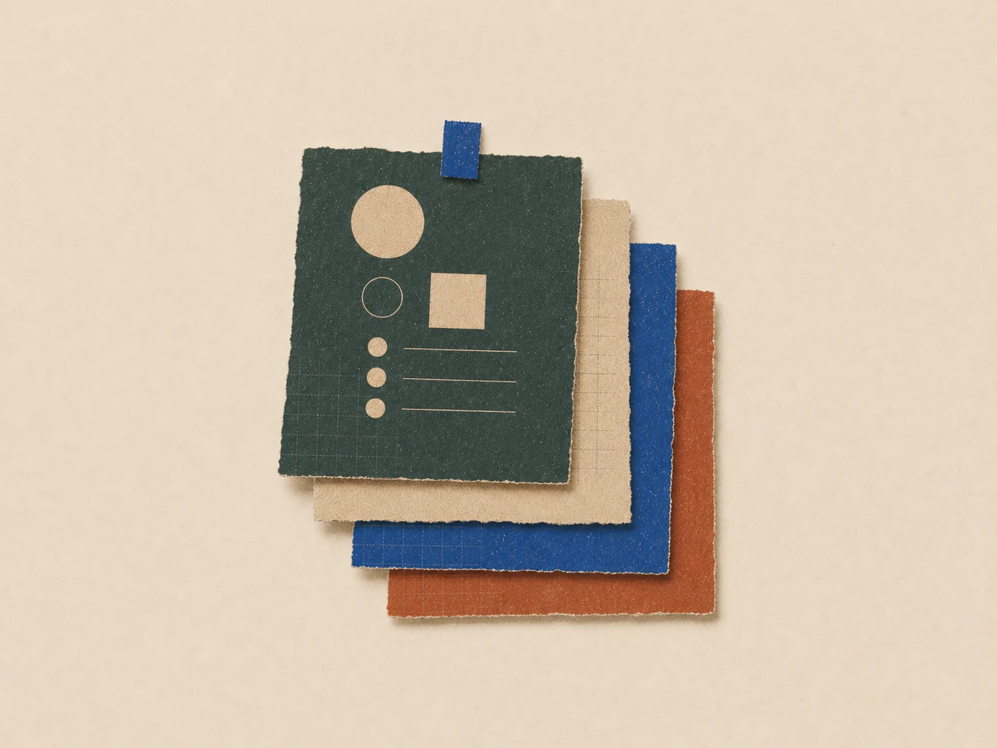 Paper icon of work cards stacked in a clear priority order